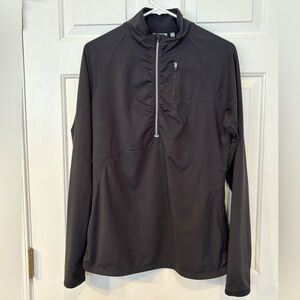 Athleta Alacrity Half-Zip Long Sleeve Black Athletic Running Pullover Sz Large